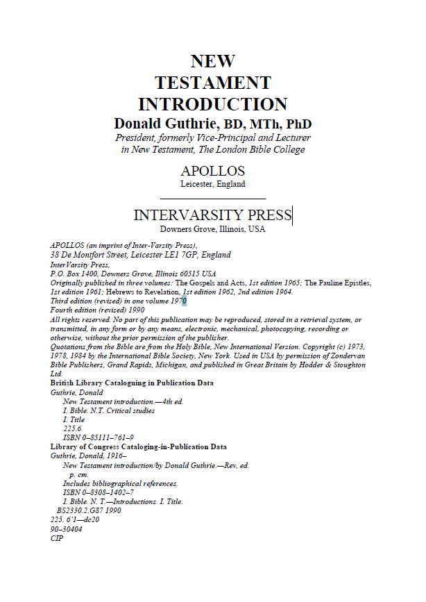 New Testament Introduction