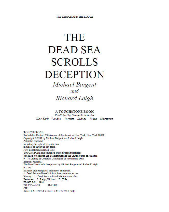 The Dead Sea Scrolls Deception