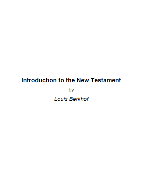 Introduction to the New Testament