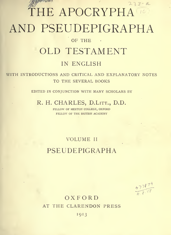 The Apocrypha and Pseudepigrapha of the Old Testament Vol 2
